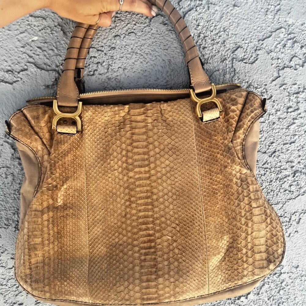 Chloe Marcie Python Large Shoulder Bag, Chloe Bag… - image 5